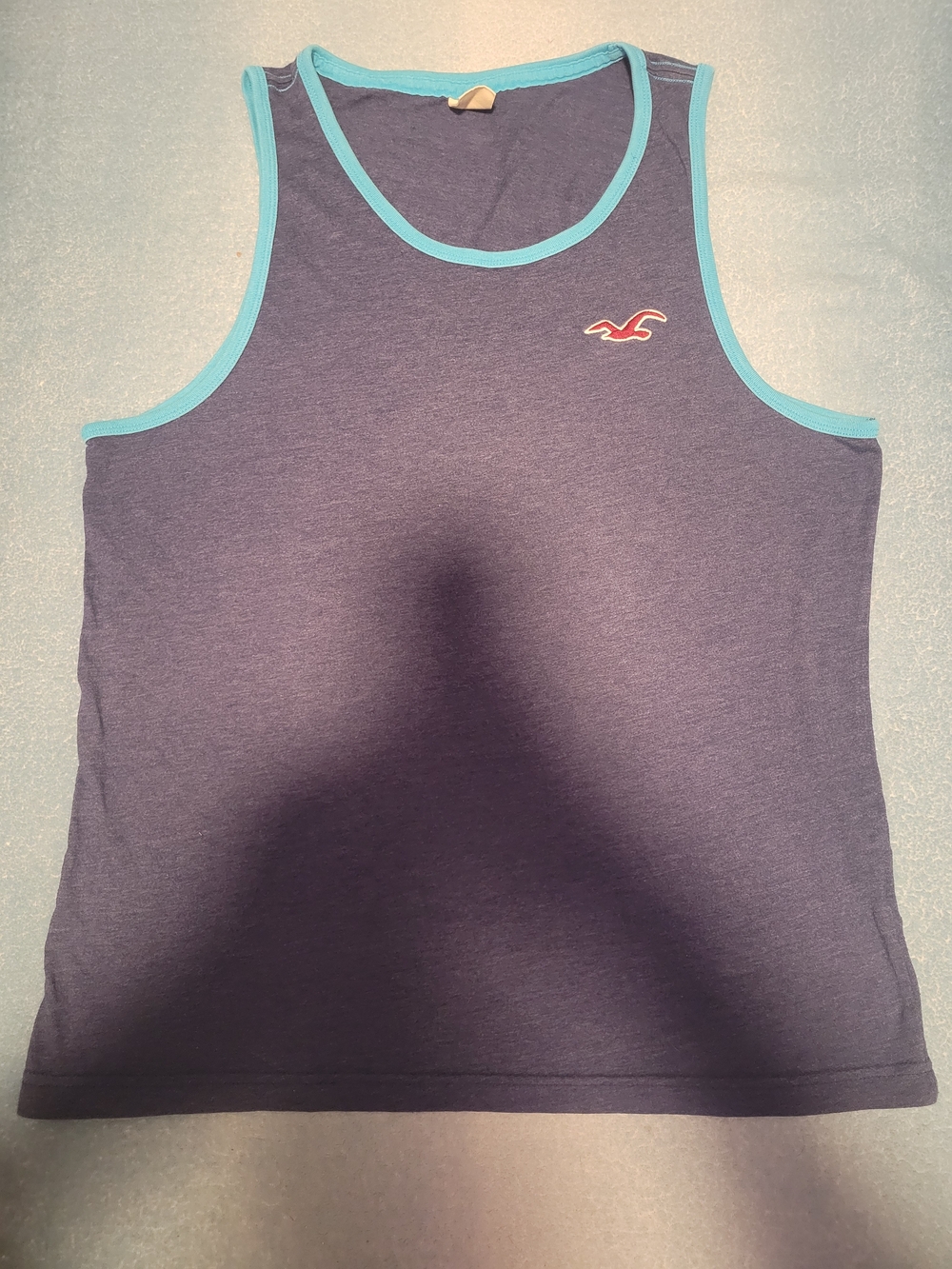 Hollister Navy Tank with Aqua Trim and Red Logo
